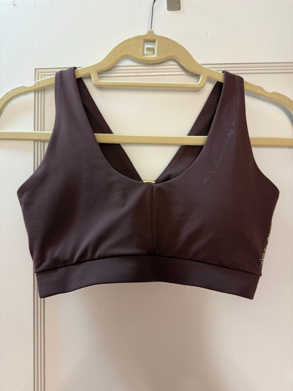 Gymshark x Whitney Simmons Sports Bra Espresso Brown V-Neck Gold Ring [small]